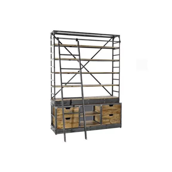Polc fa újrahasznosított 160x45x220 lépcsős