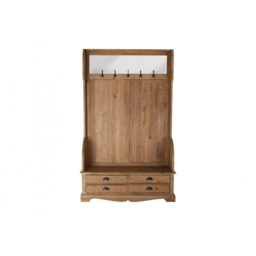 Előszobaszekrény fa tükör 125x40x200