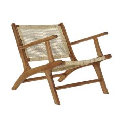 Szék teakfa rattan 69x78x68 természetes