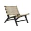 Szék teakfa rattan 65x78x68 fekete