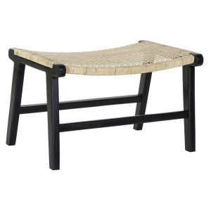 Kispad teakfa rattan 65x47x40 fekete