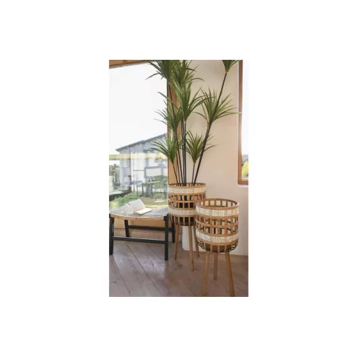 Kispad teakfa rattan 65x47x40 fekete