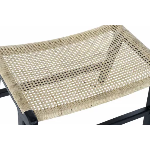 Kispad teakfa rattan 65x47x40 fekete