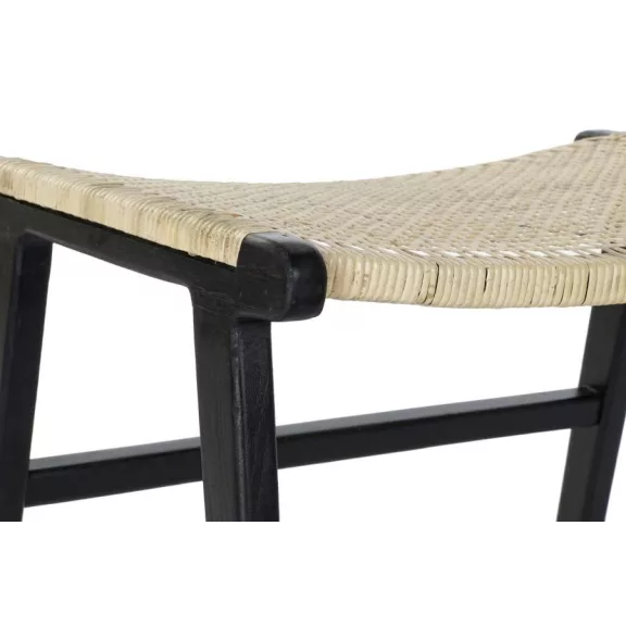 Kispad teakfa rattan 65x47x40 fekete