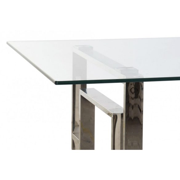 Asztal ebédlő acél üveg 180x90x75