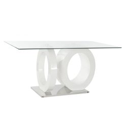 Asztal ebédlő üveg mdf 160x90x75 természetes