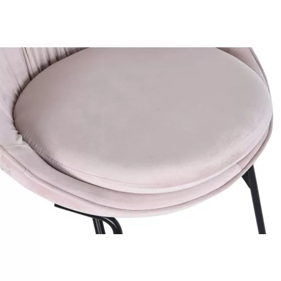 Szék velvet fém 60x60x87 aranyozott rózsaszín