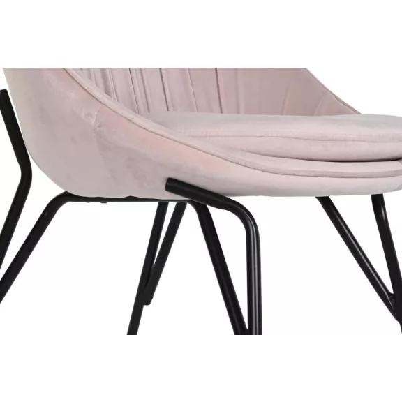 Szék velvet fém 60x60x87 aranyozott rózsaszín