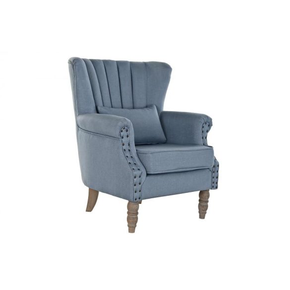 Fotel velvet rubberwood 73x75x87 párna kék