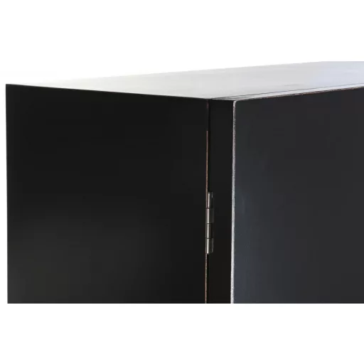 Szekrény nyárfa fém 110x50x180 fekete