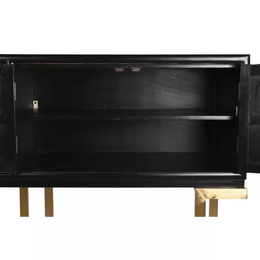 Bútor nyárfa fém 180x50x90 fekete