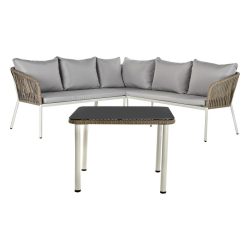 Fotel szett 3db-os rattan szintetikus fém 190x190x70
