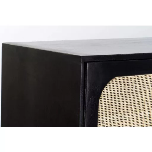 Bútor mango rattan 150x40x76 fekete