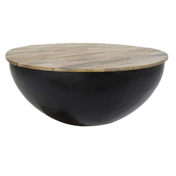 Kávézó asztal mango fém 90x90x37 fekete