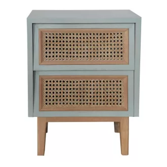 Éjjeli szekrény paulownia rattan 43x33x56 természetes