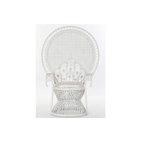 Fotel rattan polieszter 96x66x145 fehér