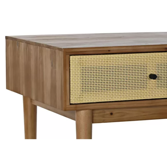 Asztal kávés fenyő rattan 106x55x46 barna