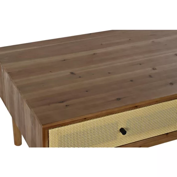 Asztal kávés fenyő rattan 106x55x46 barna