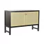 Szekrény fenyő rattan 120x38x76 fekete