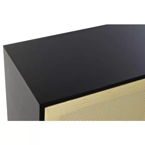 Szekrény tvs fenyő rattan 160x38x65 fekete