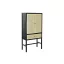 Szekrény fenyő rattan 90x38x160 fekete