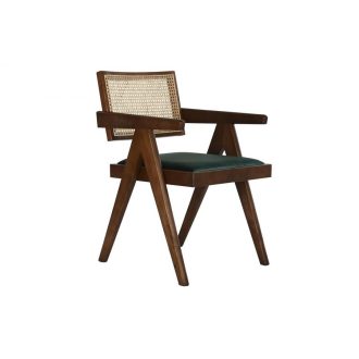 Szék szilfa rattan 50x50x82 kárpítozott barna sötét