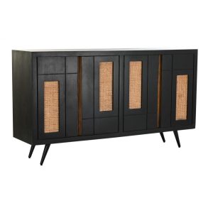 Szekrény mango rattan 160x40x90 fekete