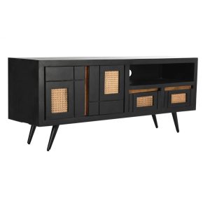 Szekrény tv-s mango rattan 145x40x60 fekete