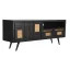 Szekrény tv-s mango rattan 145x40x60 fekete
