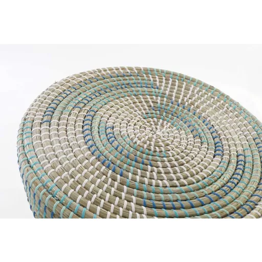 Lábtartó rattan seagrass 40x40x40 türkiz