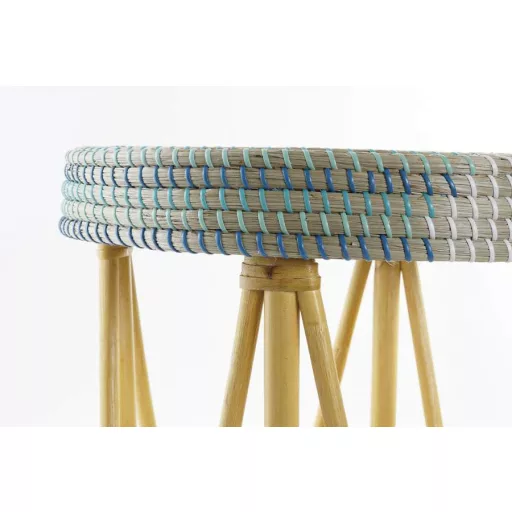 Lábtartó rattan seagrass 40x40x40 türkiz