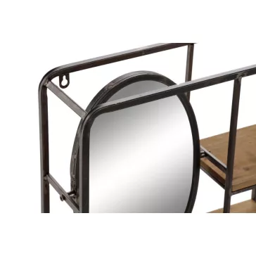 Polc, fém, mdf, 39,5x13,5x60, barna