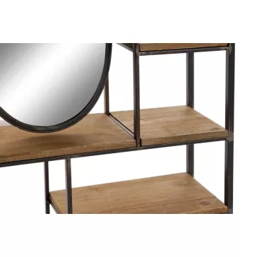 Polc, fém, mdf, 39,5x13,5x60, barna
