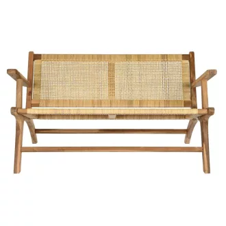Pad, tíkfa, rattan, 120x82x68