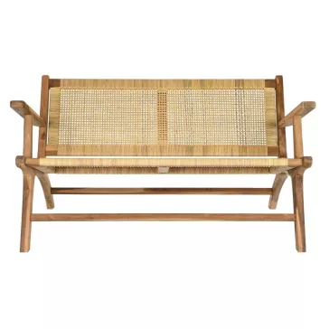 Pad, tíkfa, rattan, 120x82x68