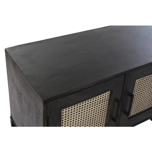 Szekrény, mango, rattan, 155x40x60, szürke