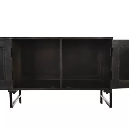 Szekrény, mango, rattan, 155x40x60, szürke