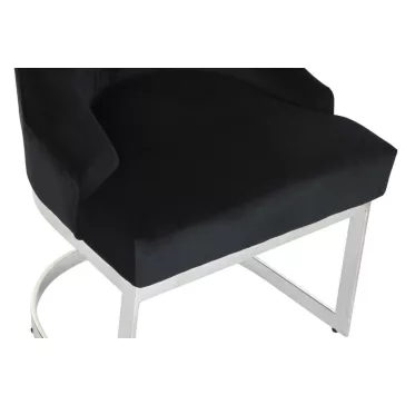 Szék, acél, poliészter, 1x1x1, bársony, fekete