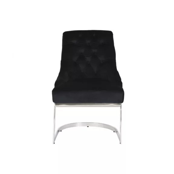 Szék, acél, poliészter, 1x1x1, bársony, fekete