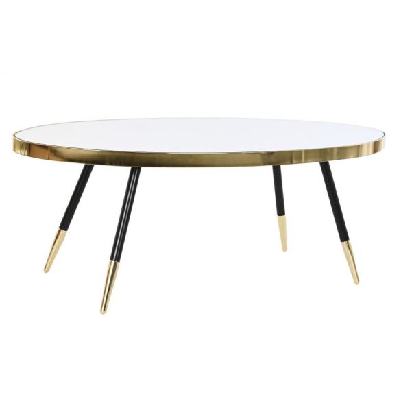 Asztal, kávézó, acél, tükör, 110x50x41,5, aranyozott
