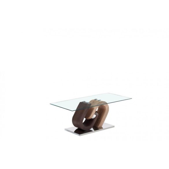 Kávézó asztal, üveg, mdf, 120x60x45