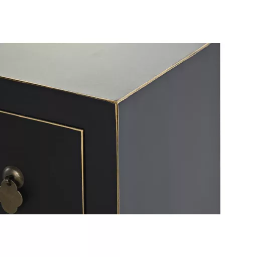 Tv-s szekrény fenyő mdf 130x24x51 keleti fekete 