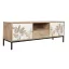 Tv-s szekrény mango fém 140x40x50 leveles fehér 