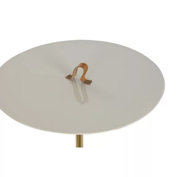Telefonos asztal vas bőr 40x40x56 füllel lakk 