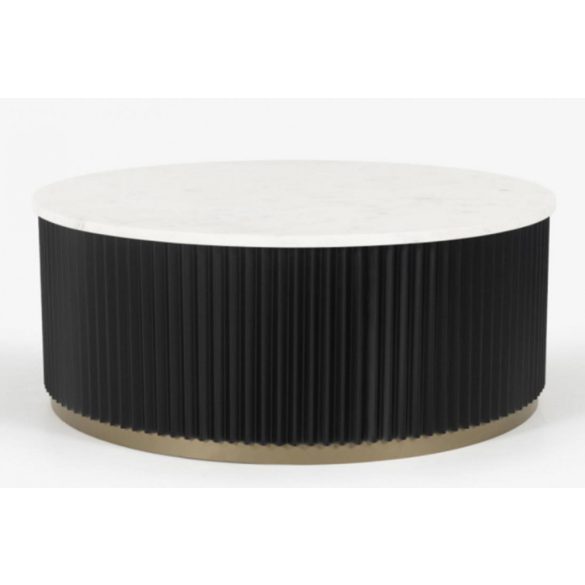 Kávézó asztal fém márvány 80x80x40 fekete 