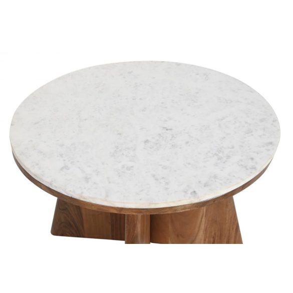 Kávézó asztal akác márvány 70x70x43 fehér 