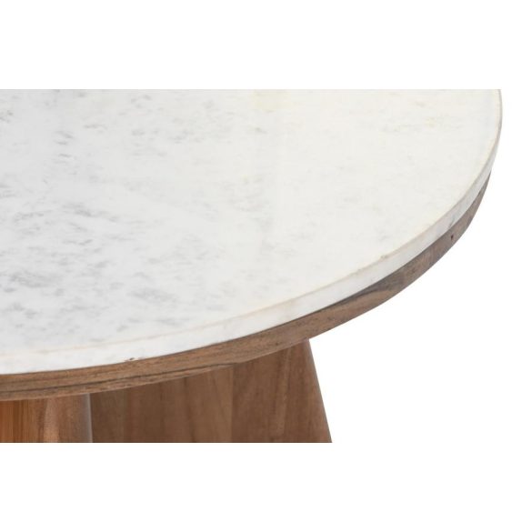 Kávézó asztal akác márvány 70x70x43 fehér 