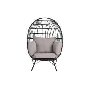 Fotel rattan szintetikus fém 99x71x147 párnával