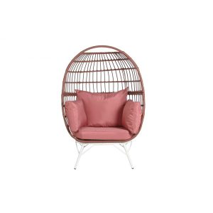 Fotel rattan szintetikus fém 99x71x147 párnával