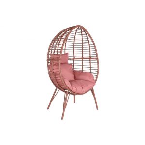 Fotel rattan szintetikus fém 90x65x151 párnával